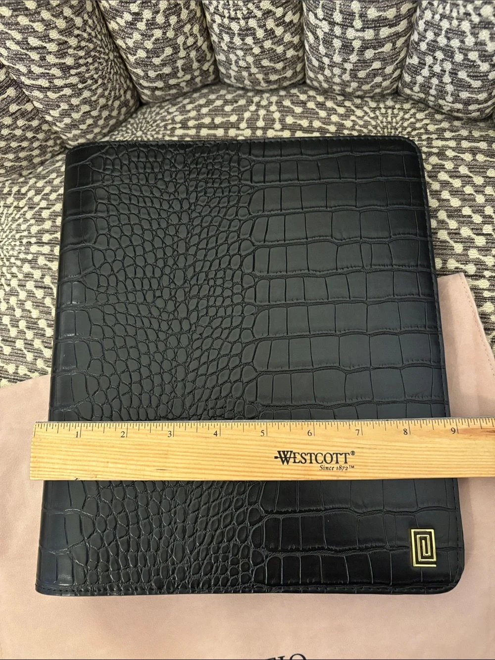 Notiq CLASSIC Sz Midi Desk Folio Agenda Classic 9-Disc Planner Cover Black Croc